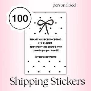 100 Thank you Personalized Shipping Stickers 4x6"